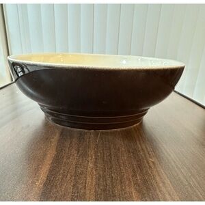 VTG Pfaltzgraff Oval Brown & Cream 10” Serving Bowl Stoneware